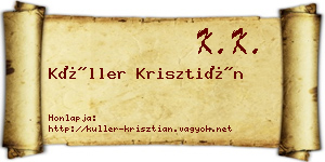 Küller Krisztián névjegykártya
